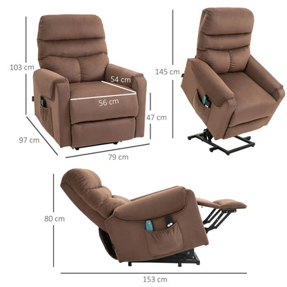 Nancy's Alcaria Sta op stoel - Opsta stoel - Seniorenstoel - Massagestoel - Relaxfauteuil - Bruin