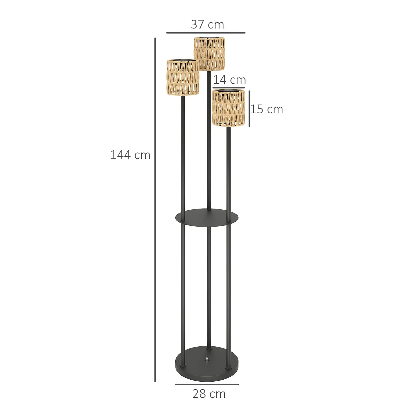 Nancy's Chiusaforte Sfeerverlichting voor buiten - Tuinverlichting - Buitenlamp - Zonne-Energie - Zwart - Rotan