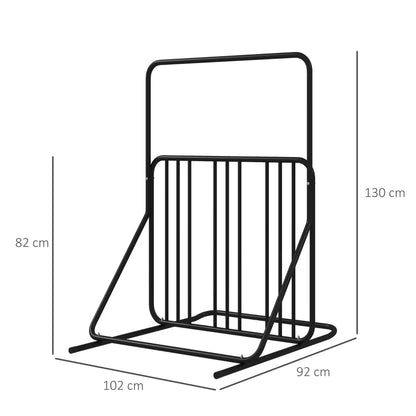 Nancy's Borgaro Fietsenrek - Fietsenstandaard - Voor 4 fietsen - Zwart - Staal - ± 100 x 90 x 130 cm