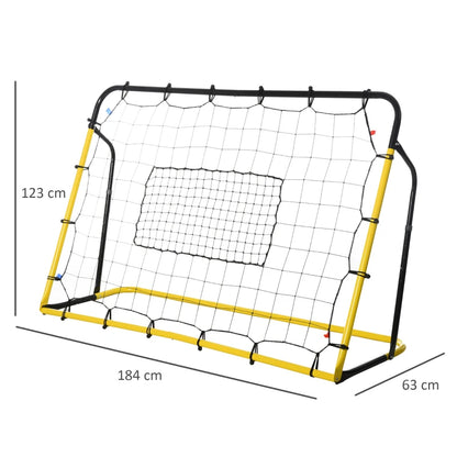 Nancy's Bolsena Voetbalgoal - Voetbaldoel - Voetbalnet - Verstelbare Hoek - Geel / Zwart - ± 185 x 60 x 125 cm