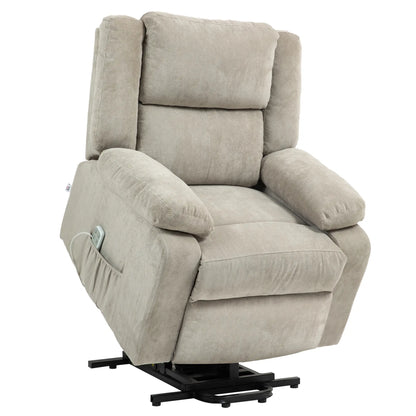 Nancy's Salgueiro Sta op stoel - Opsta stoel - Seniorenstoel - Relaxfauteuil - Grijs - Pluche