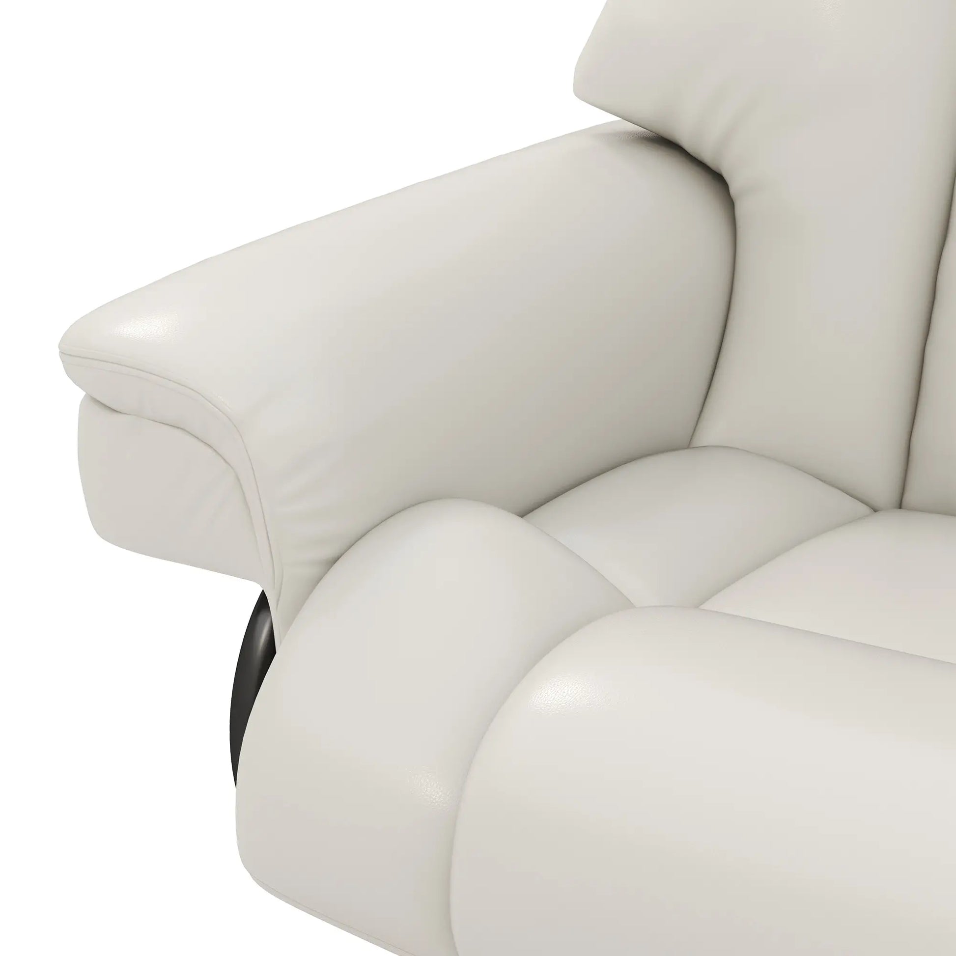 Nancy's Formoso Relaxfauteuil met Hocker - Relaxstoel - Loungestoel - Ligstoel - Roomwit - Kunstleer