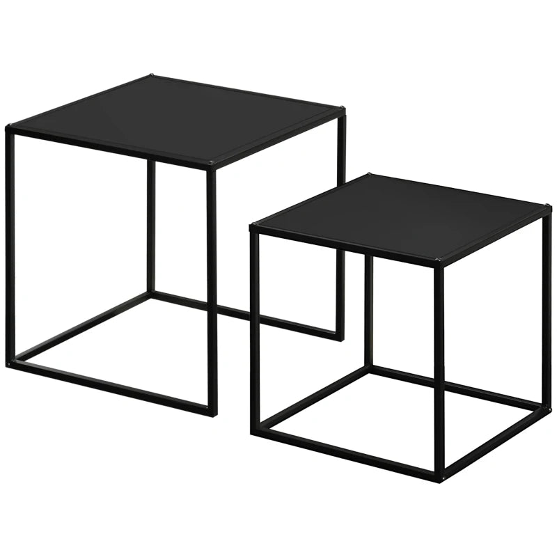 Nancy's Tresminas Coffee Table Set - Side Tables - Coffee Table - Black - Steel