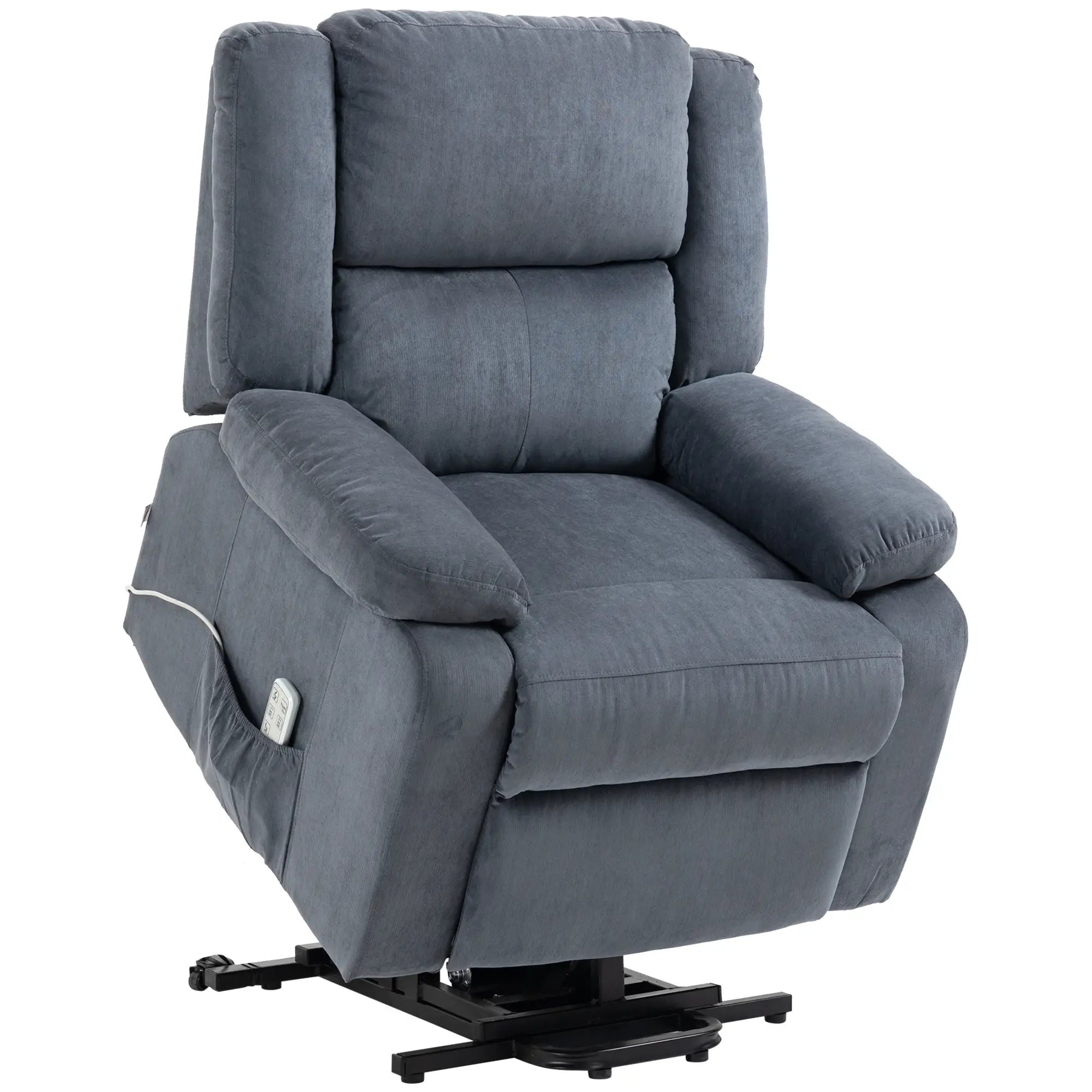 Nancy's Silvares Sta op stoel - Opsta stoel - Seniorenstoel - Relaxfauteuil -  Grijs - Pluche