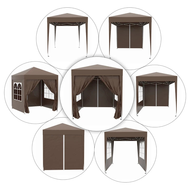 Nancy's Mameda Paviljoen - Party Tent - Tuin Paviljoen - Bruin - 200 x 200 x 240 cm