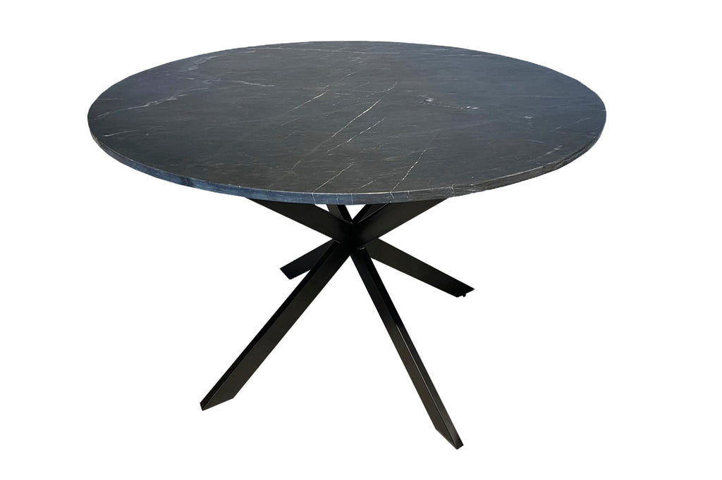 Nancy's Sortes Eettafel - Rond - Eetkamertafel - Zwart - Marmer - Staal - Ø 120 cm