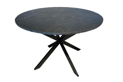 Nancy's Sortes Eettafel - Rond - Eetkamertafel - Zwart - Marmer - Staal - Ø 120 cm