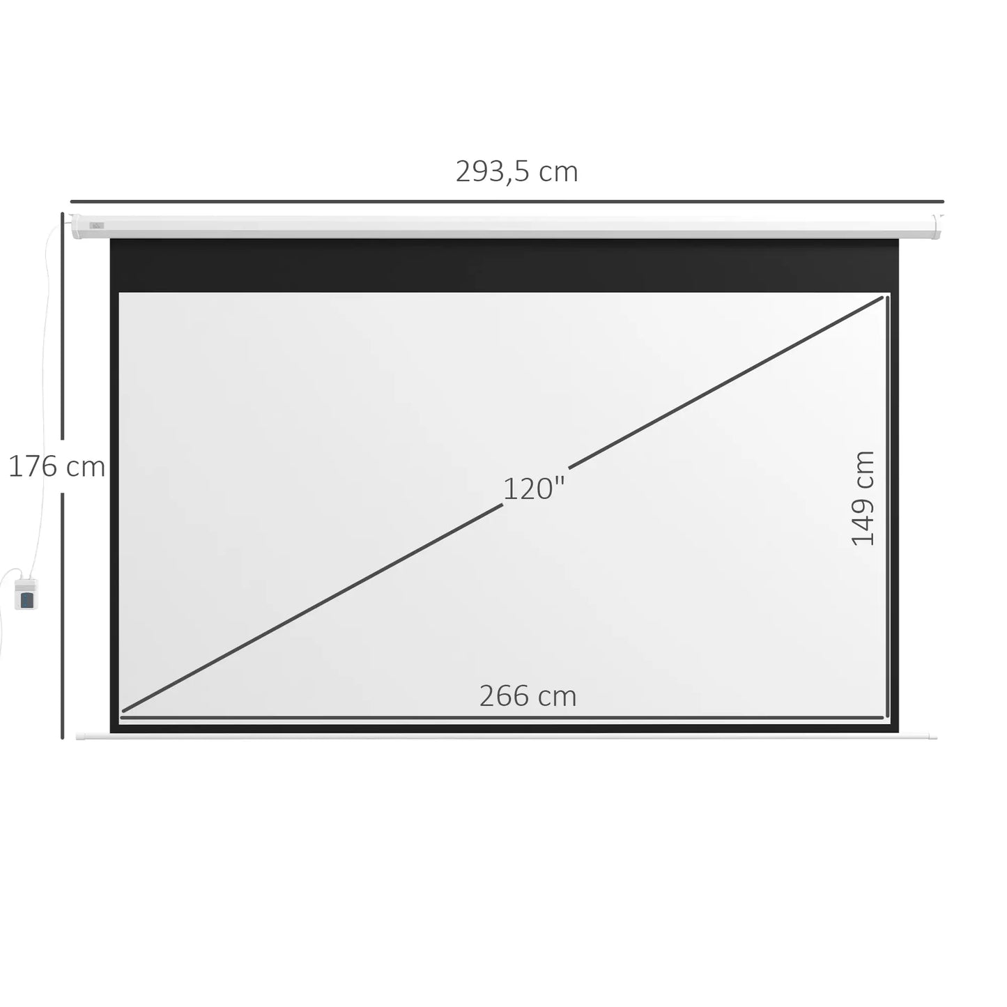 Nancy's Lalim Projectiescherm - Beamer Scherm - Wit - ± 295 x 175 cm