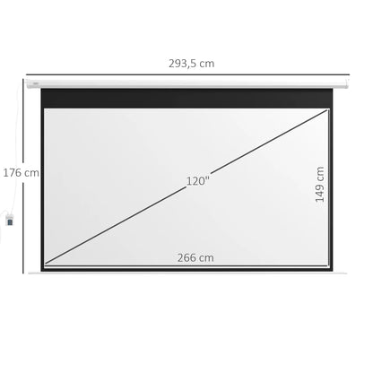 Nancy's Lalim Projectiescherm - Beamer Scherm - Wit - ± 295 x 175 cm