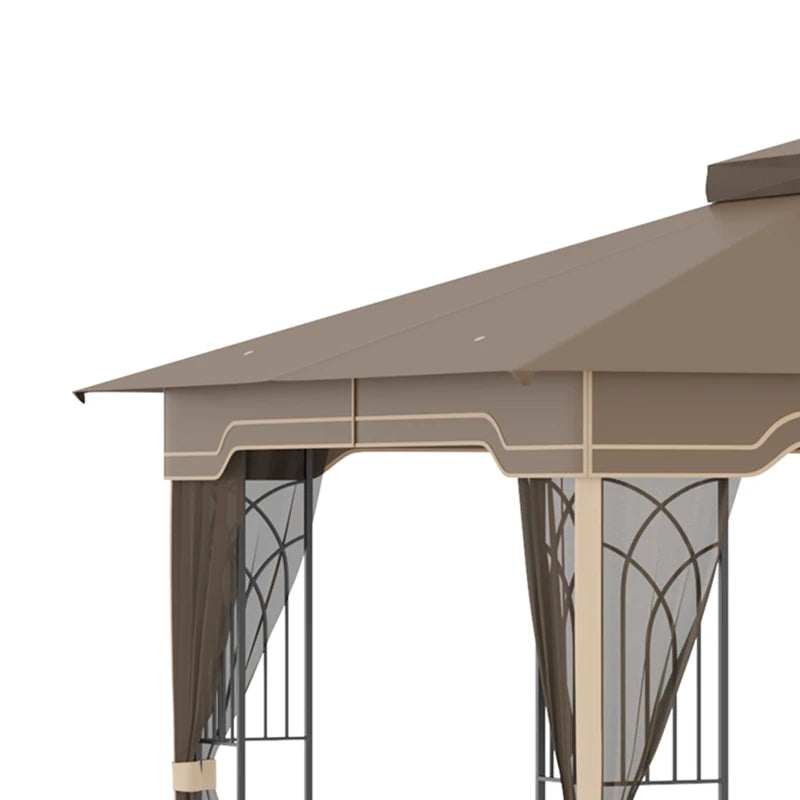 Nancy's Rendufe Paviljoen - Party Tent - Prieel - Tuin Paviljoen - Bruin / Beige - 365 x 300 x 270 cm