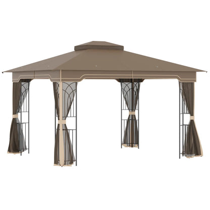 Nancy's Rendufe Paviljoen - Party Tent - Prieel - Tuin Paviljoen - Bruin / Beige - 365 x 300 x 270 cm