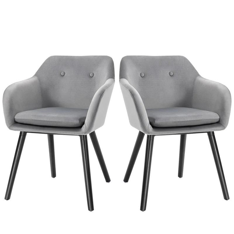 Nancy's Serra Dining Chairs - Set of 2 - Grey - Velvet