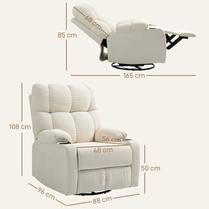 Nancy's Mozelos Relaxfauteil - Loungestoel - Relaxstoel - Beige - Linnen