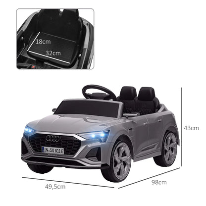 Nancy's Penude Elektrische Kinderauto - Audi Q8 voor Kinderen - Elektrische Auto - Met Verlichting, Muziek en Claxon -Grijs