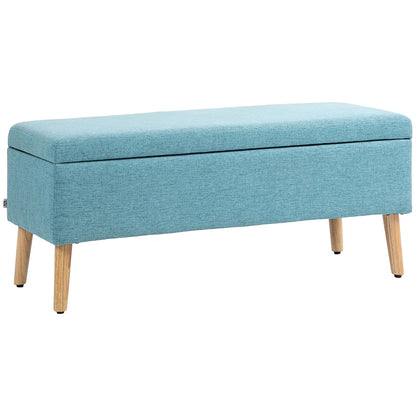 Nancy's Borbela Bench - Hocker - Banc de rangement - Bleu - ± 110 x 40 x 45 cm