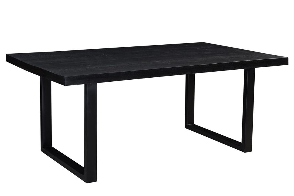 Table à manger Pedro de Nancy - Table de salle à manger - Rectangle - Bois de manguier - Acier - Noir - 200 cm