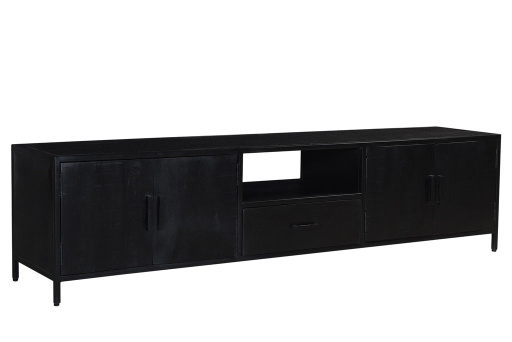 Nancy's Romariz TV Furniture - TV Cabinet - Mango wood - Black - 40 x 220 x 50 cm