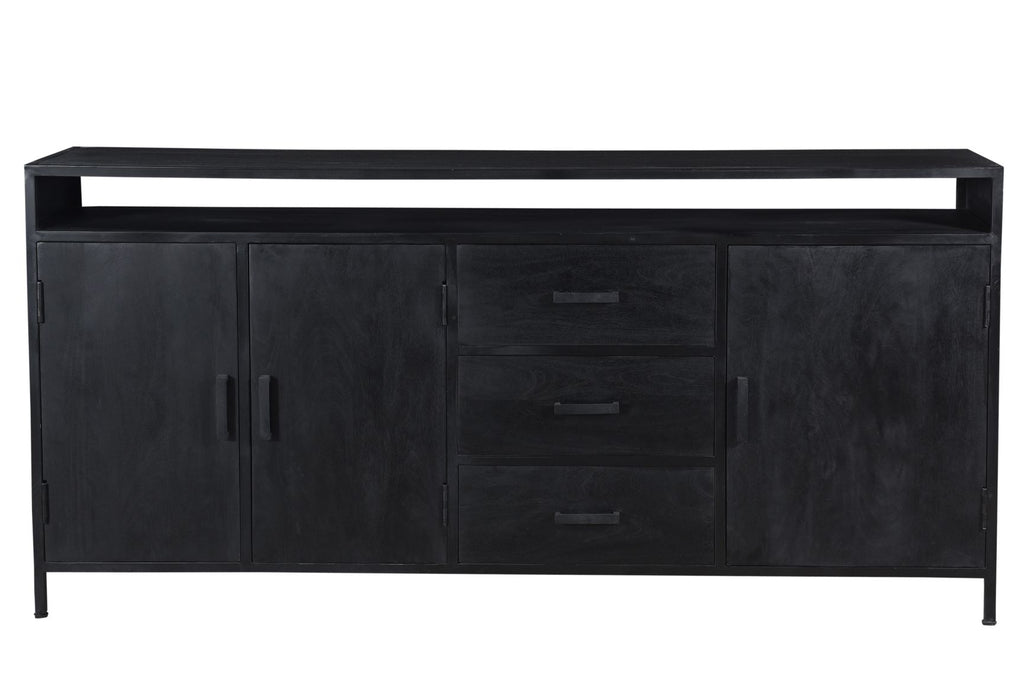 Nancy's Milharicas Sideboard - Cabinet - Mango wood - Steel - Black - 180 x 40 x 85 cm