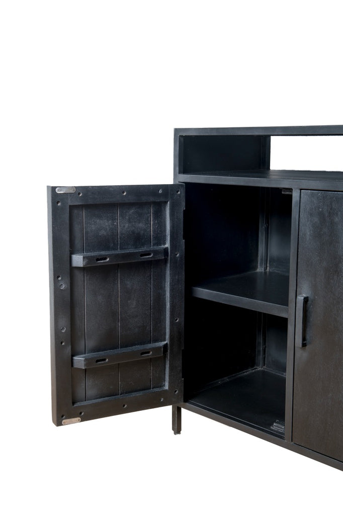 Nancy's Milharicas Sideboard - Cabinet - Mango wood - Steel - Black - 180 x 40 x 85 cm