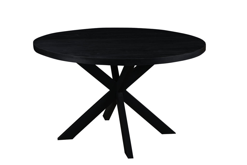 Table à manger Raimonda de Nancy - Table de salle à manger - Ronde - Bois de manguier - Noir - Ø 120 cm