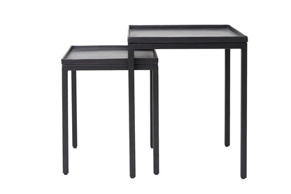 Nancy's Bispo Coffee Table Set - Side Table Set - Steel - Matt Black - Set of 2