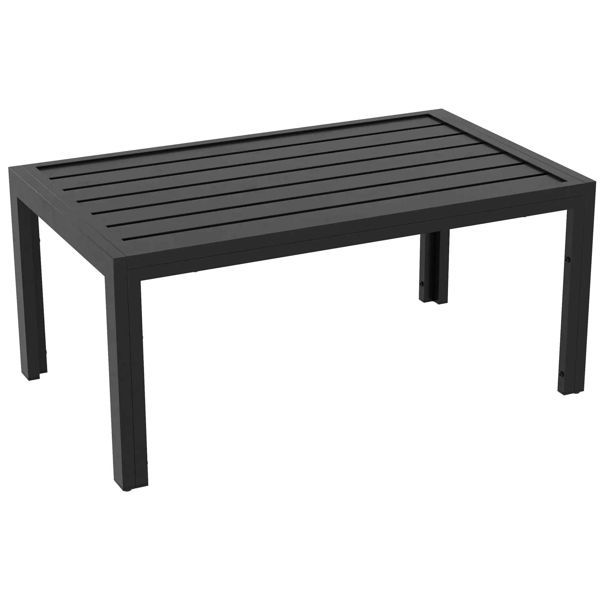 Nancy's Cecina Tuintafel - Terrastafel - Salontafel voor Buiten - Zwart - Staal -± 100 x 60 x 45 cm