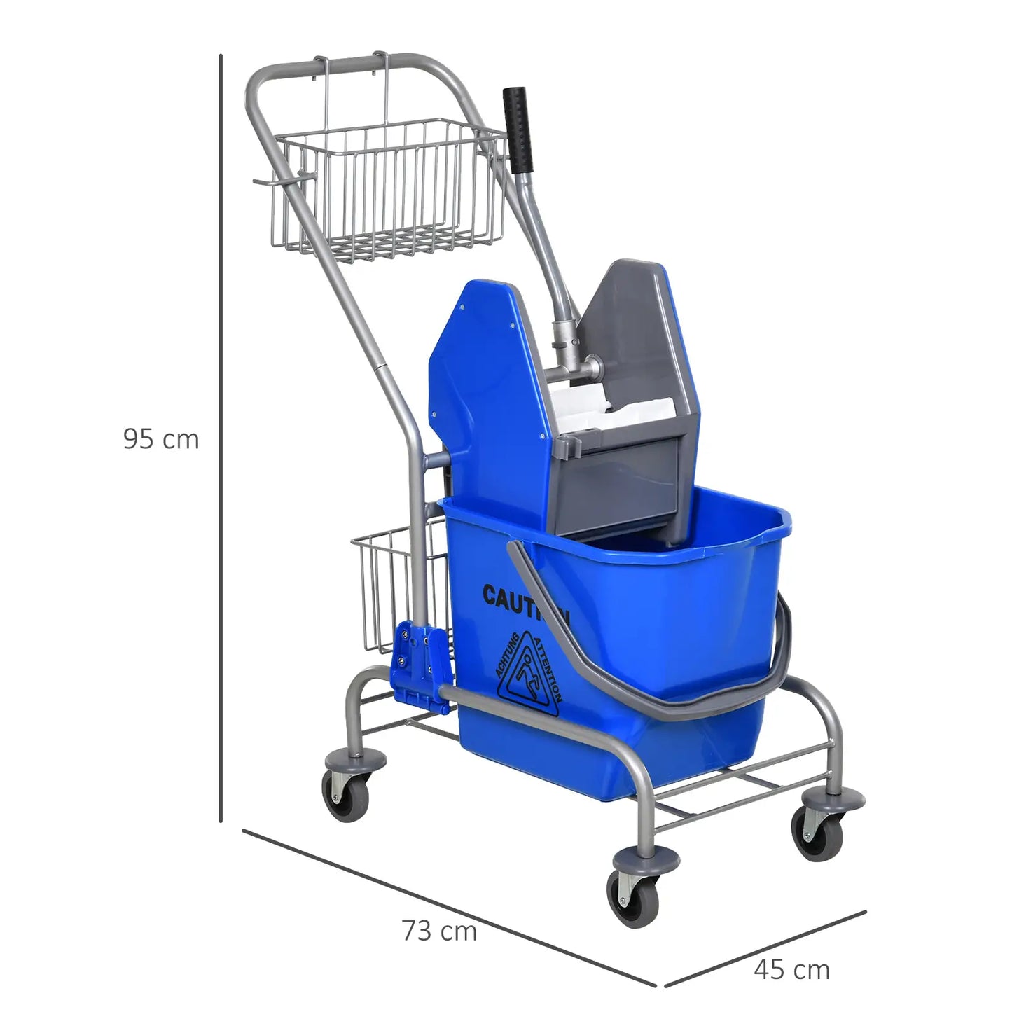 Nancy's Cantù Schoonmaakwagen - Schoonmaakkar - Schoonmaakemmer - Dweilemmer - Blauw - 26 Liter