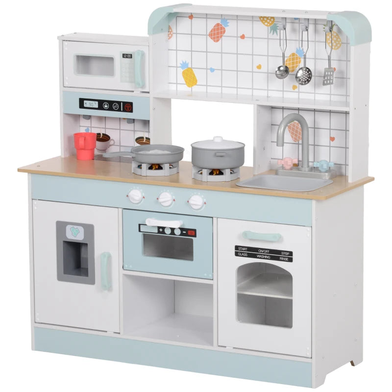 Nancy's Linda Kinderkeuken - Speelkeuken - Speelgoedkeuken - Met Licht en Geluid - Blauw / Wit