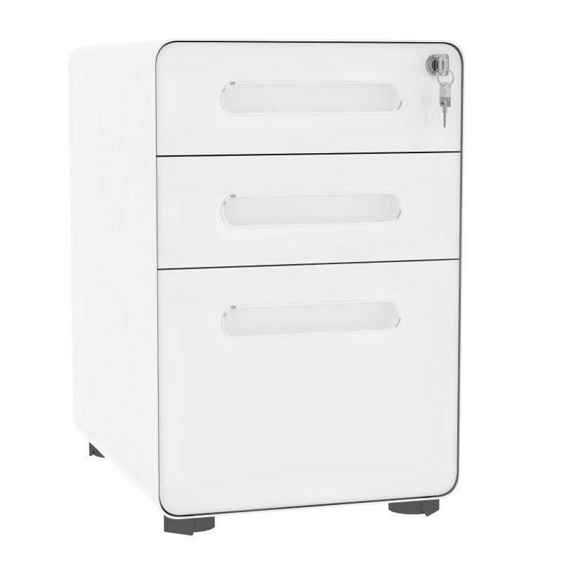 Nancy's Avellino Chest of Drawers - Drawer Unit - Filing Cabinet - On Wheels - White - Steel - ± 40 x 50 x 60 cm