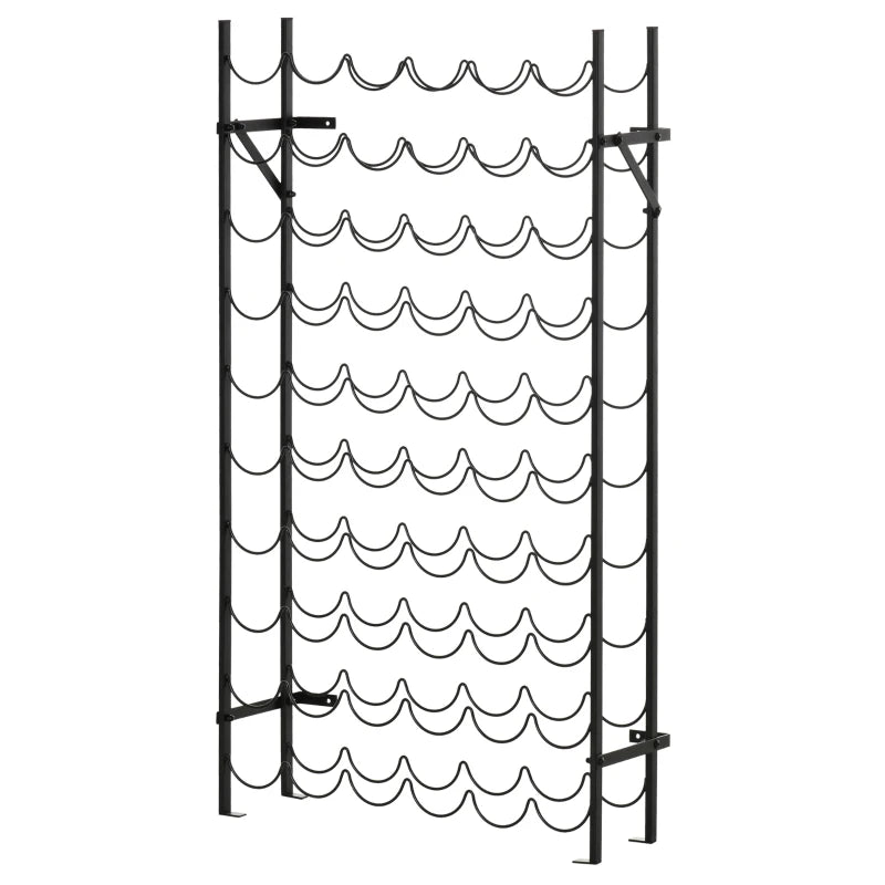 Nancy's Askilton Wijnrek - Flessenrek - Rek voor 60 flessen - Zwart - Staal