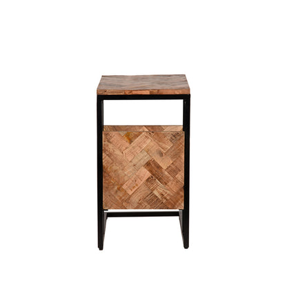 LABEL51 Table d'appoint Shift - Brut - Bois de manguier - ± 50 x 35 x 60 cm