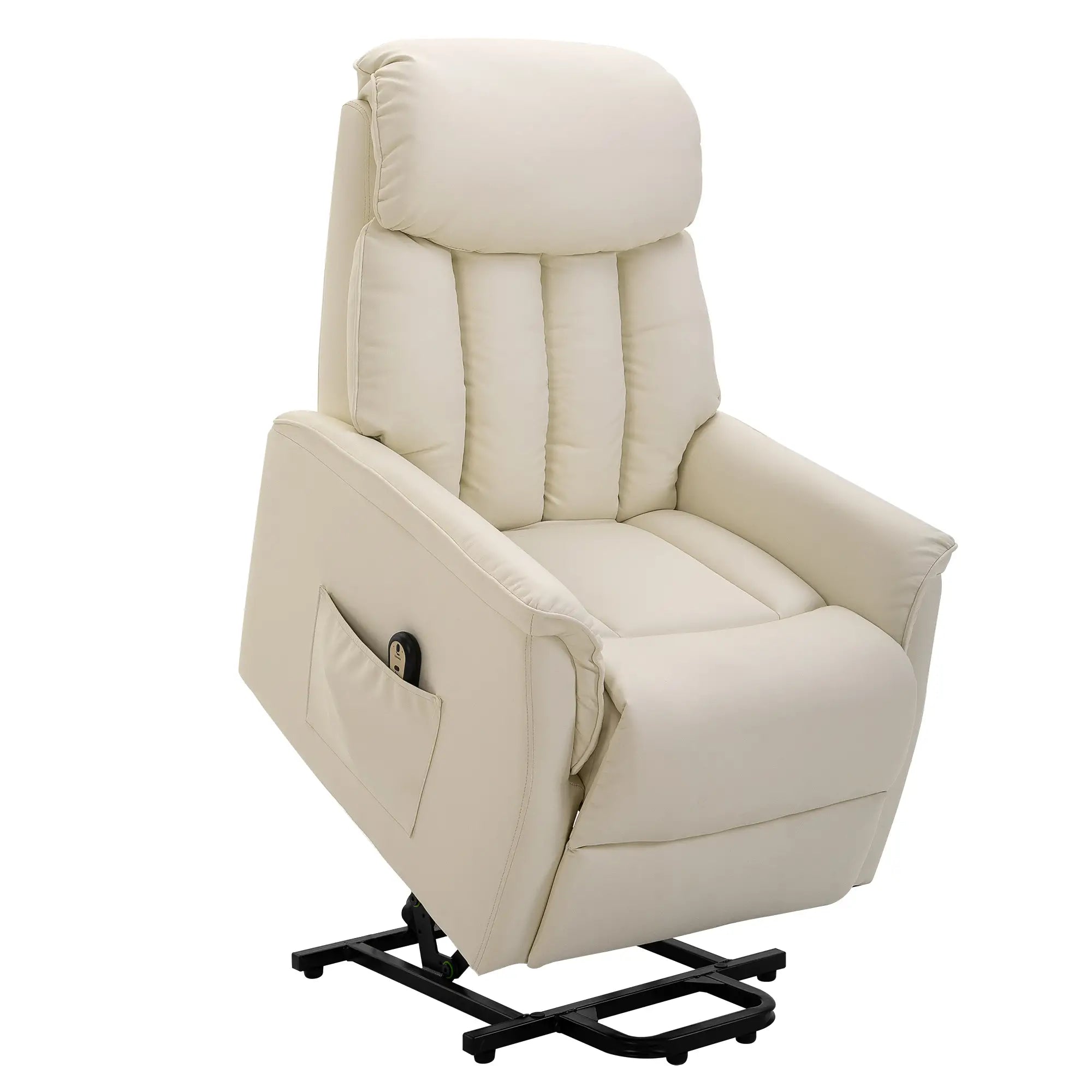 Nancy's Alcaide Sta op stoel - Opsta stoel - Seniorenstoel - Relaxfauteuil - Beige - Kunstleer