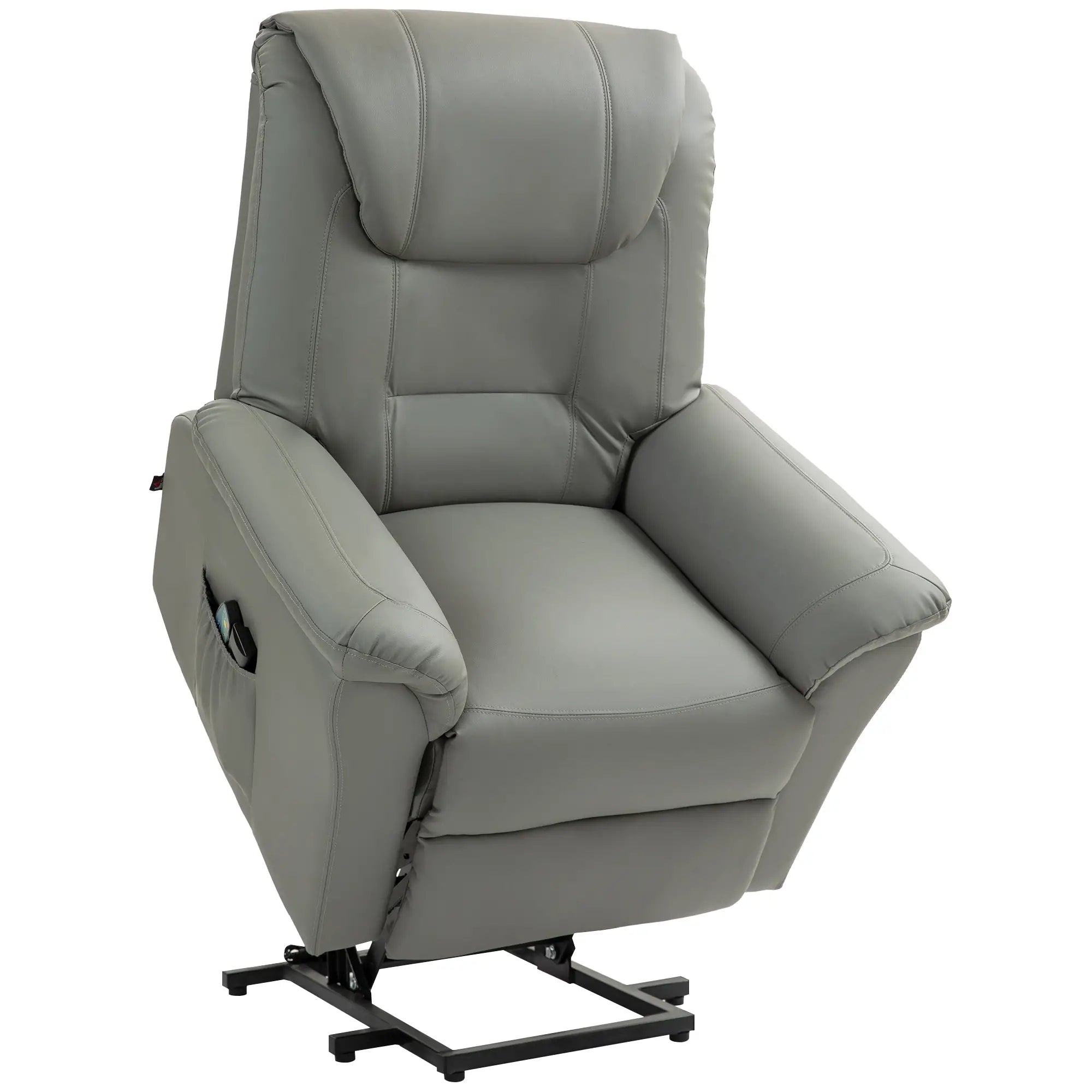 Nancy's Fundao Sta op stoel - Opsta stoel - Seniorenstoel - Massagestoel - Relaxfauteuil - Grijs - Kunstleer