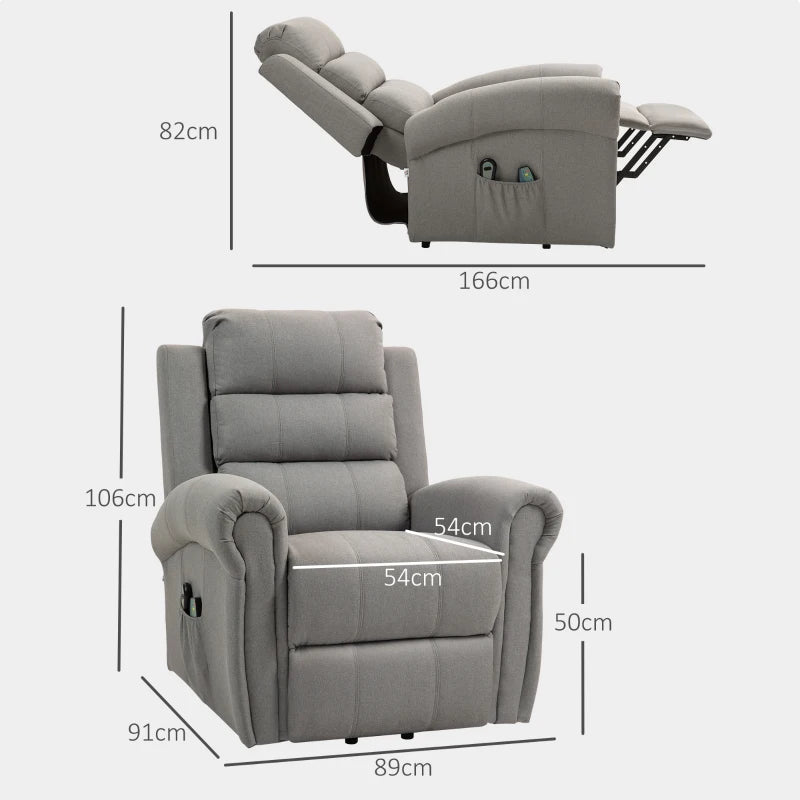 Nancy's Lordelo Massagestoel - Relaxfauteuil - Relaxstoel - Elektrisch - Warmtefunctie - Verstelbare Rugleuning - Grijs