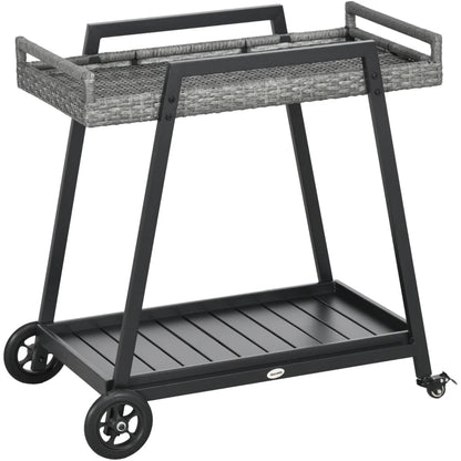 Nancy's Veiros Outdoor Trolley - Serving Trolley - Serving Trolley - Rattan - Gray