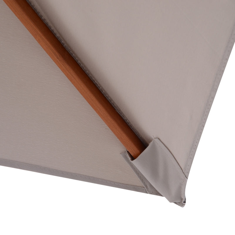 Nancy's Arvin Parasol - Tuinparasol - Zonwering - Opvouwbaar - 3 Niveaus - Hout - Polyester - Grijs- 200 x 150 cm