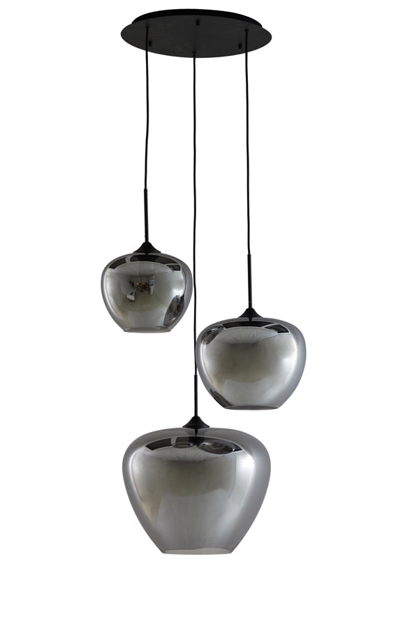 Nancy's Adenganha Hanging Lamp - Smoked Glass / Black - Glass - 40 x 40 x 160 cm