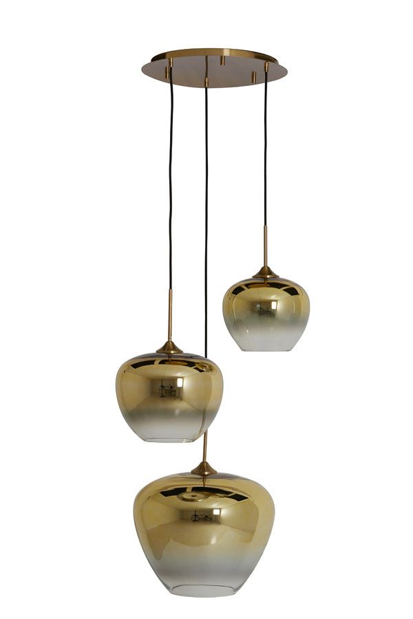 Nancy's Cadafais Hanglamp met 3 Lampen - Verlichting - Glas - Goud - 40 x 160 cm