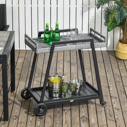 Nancy's Veiros Outdoor Trolley - Serving Trolley - Serving Trolley - Rattan - Gray