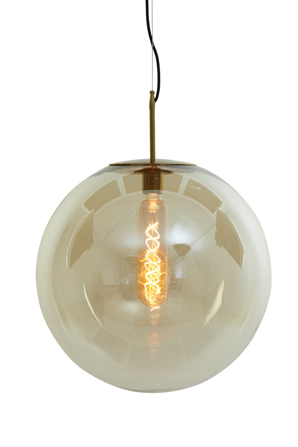 Nancy's Rainha Hanglamp - Brons / Amber - Glas - Ø 48 cm