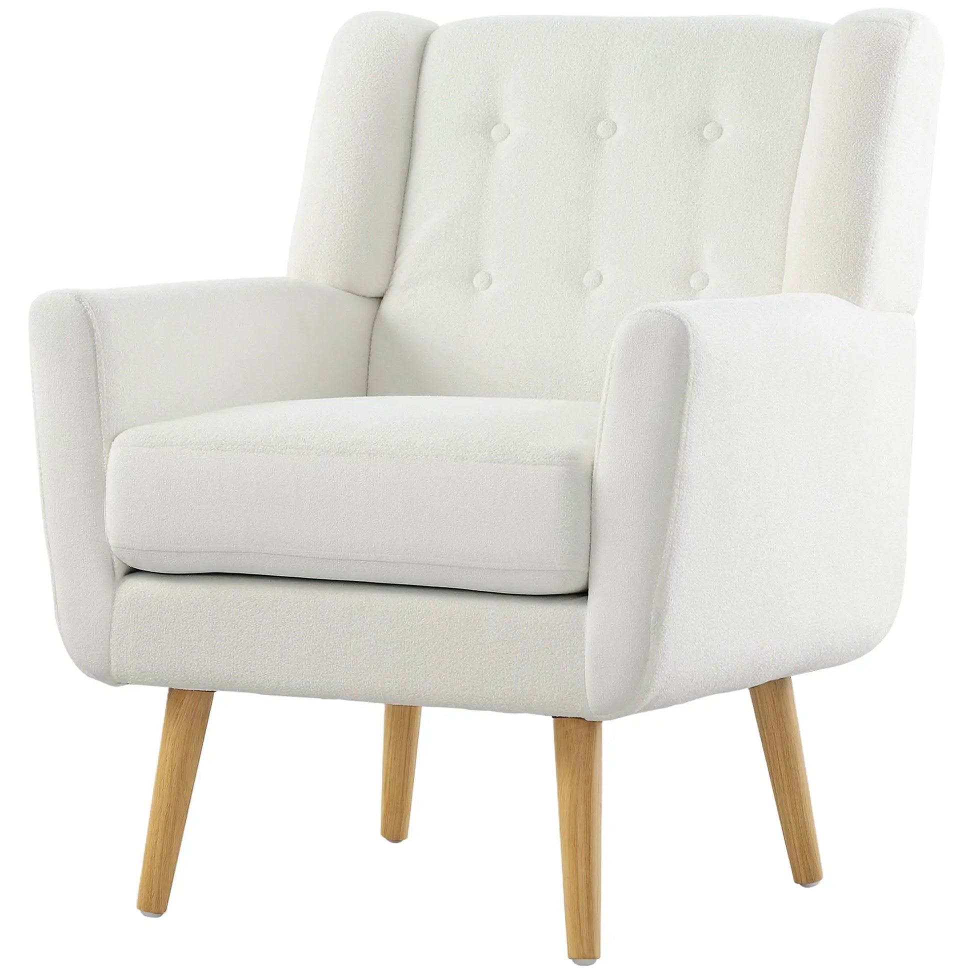 Nancy's Tremês Fauteuil - Relaxstoel - Loungestoel - Wit - Teddy Fleece