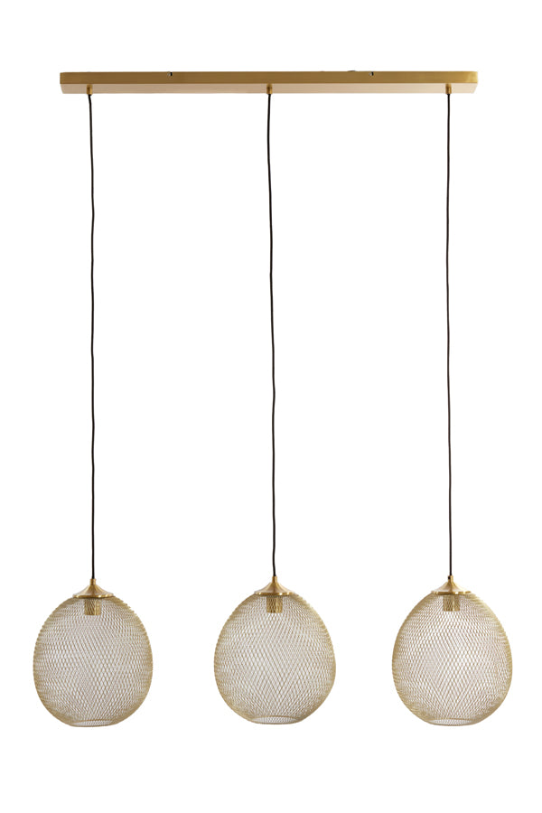 Nancy's Aiao Hanging Lamp with 3 Lamps - Lighting - Gold - Steel - ± 105 x 30 x 35 cm