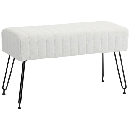 Banc Gondoriz de Nancy - Banc de couloir - Canapé - Crème - Fausse fourrure - ± 80 x 30 x 45 cm