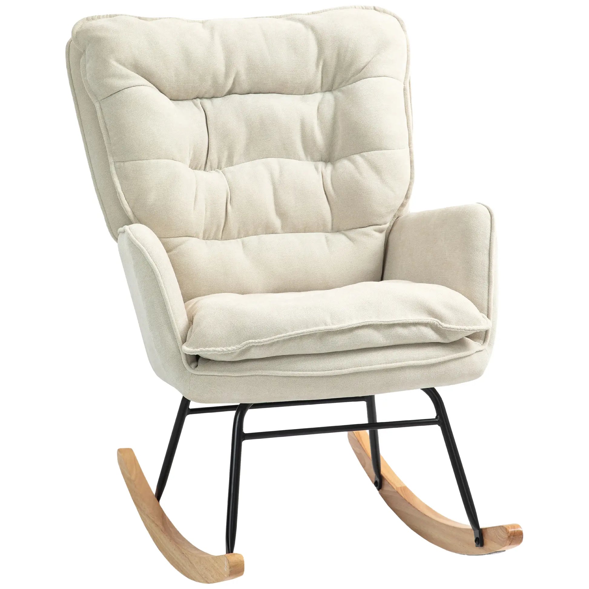 Nancy's Famalicao Schommelstoel - Loungestoel - Relaxstoel - Beige - Chenille