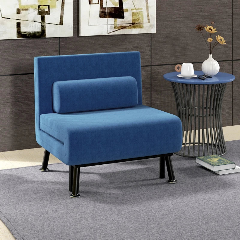 Nancy's Valongo Guest Bed - Bed Armchair - Foldable - Blue - 180 x 75 x 25 cm