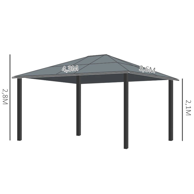 Nancy's Barreiros Pavilion - Party tent - Garden pavilion - Gazebo - Brown / Cream - 420 x 360 x 275 cm