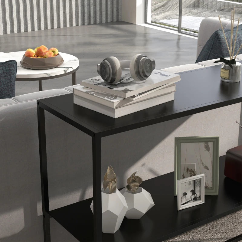 Nancy's Britelo Sidetable - Table console - Table d'appoint - Noir - Acier - 90 x 30 x 75 cm