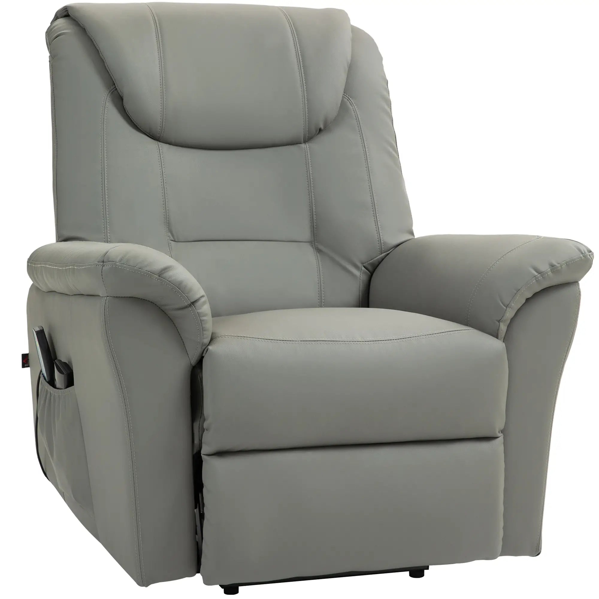 Nancy's Fundao Sta op stoel - Opsta stoel - Seniorenstoel - Massagestoel - Relaxfauteuil - Grijs - Kunstleer