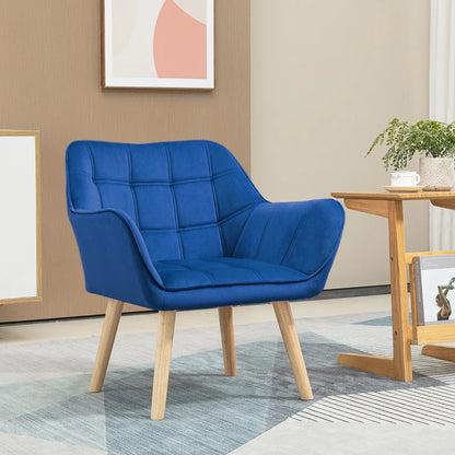 Nancy's Cerejais Fauteuil - Stoel - Relax Stoel - Loungestoel - Donkerblauw - Fluweel