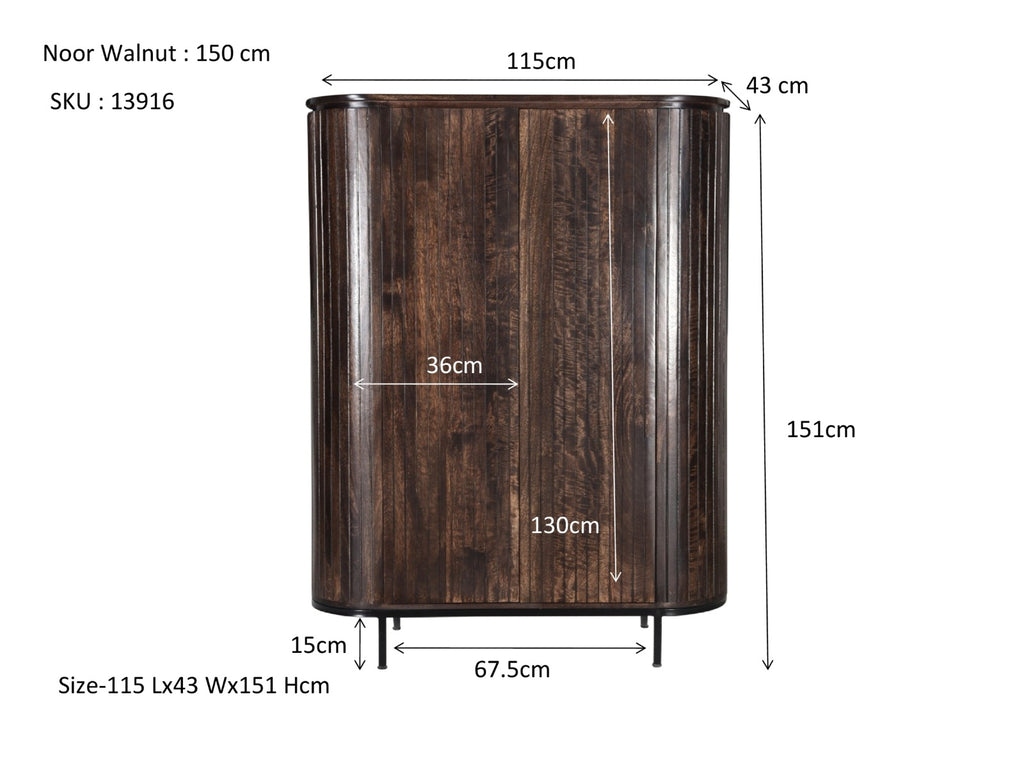 Livingfurn Noor Walnut Wandkast 150cm